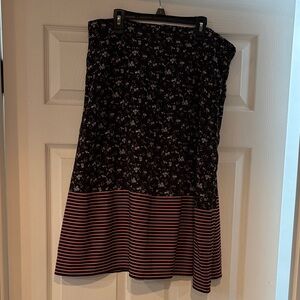 Anthropologie Elegant Black Floral A-Line Skirt